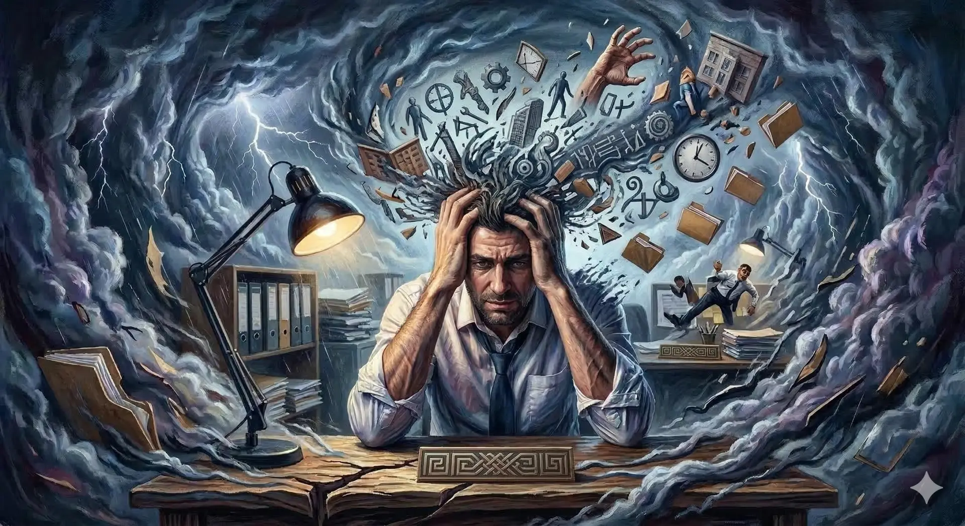 A dramatic illustration showing the contrast between legal risk and a protective legal shield for an Israel Employee Handbook in 2026. The left side features a stressed manager, burning global handbooks, a stormy Israel flag, and red Hebrew warning signs about fines, lawsuits, and manager liability. The right side features a brightly illuminated blue shield with the state emblem, and the text 'Absolute Legal Protection' and 'Israel Employee Handbook 2026' in Hebrew. A smiling manager, a relaxed office team, and icons for remote work and sexual harassment prevention are integrated.