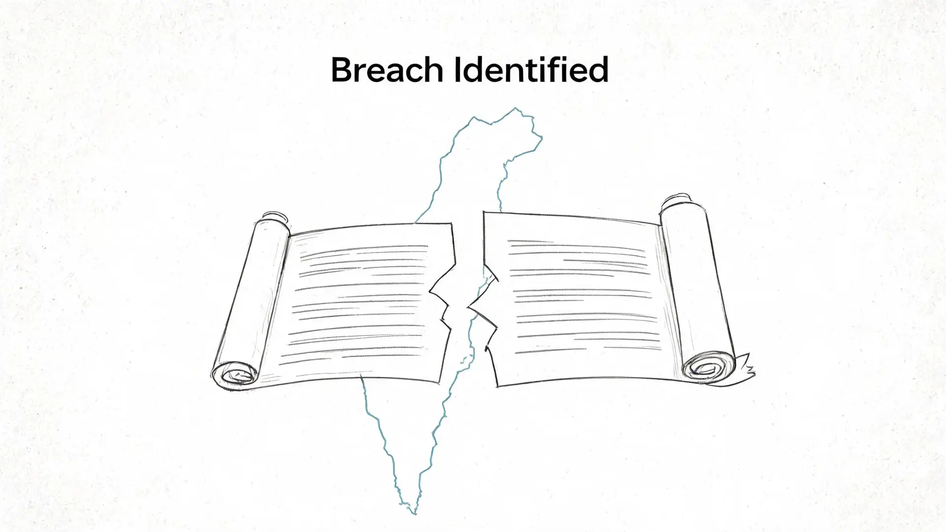 A conceptual illustration of a torn document superimposed over a map, representing a breach of partnership agreement.