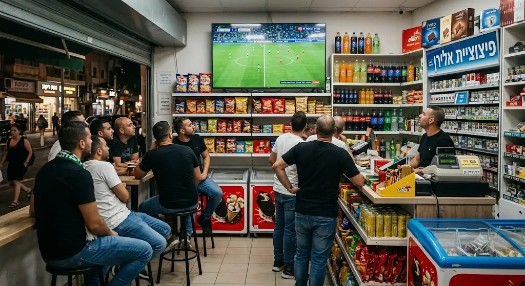 מסכים מוארים במרחב עסקי המקרינים שידור ספורט חי - חשיפה משפטית לזכויות יוצרים